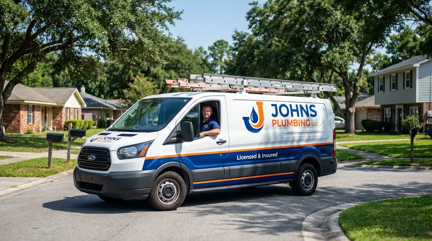 Johns Plumbing LLC service van in Inglewood, CA