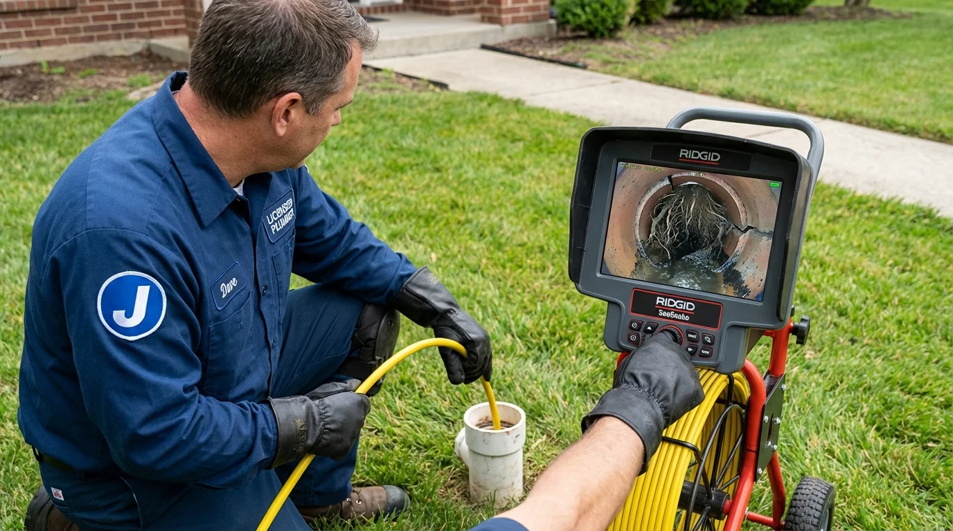 Sewer camera inspection being performed by Johns Plumbing LLC in Inglewood