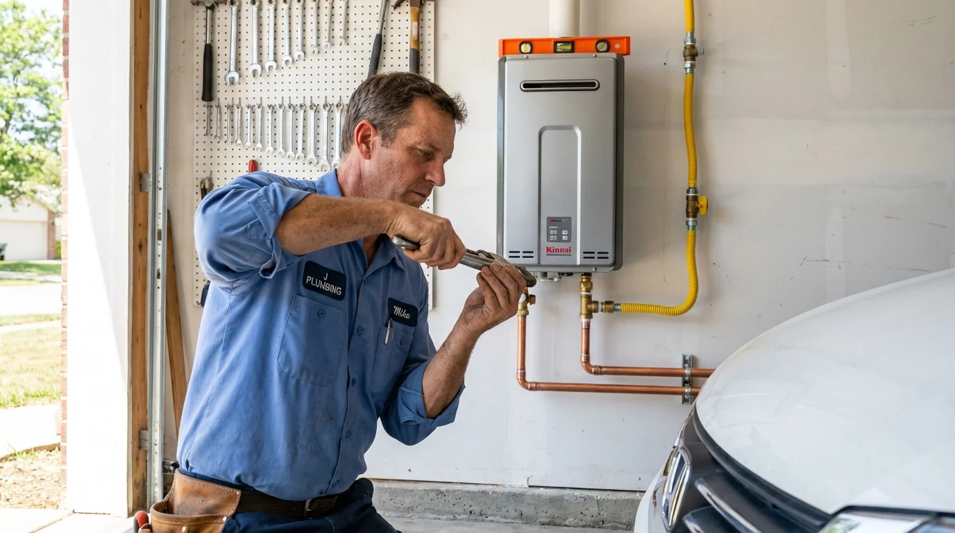 Tankless water heater installation by a Johns Plumbing LLC plumber in Inglewood